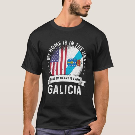 Galician American Patriot Grown Proud Home USA Fla Tシャツ (正面)