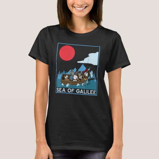 Galilee seas storms religious Christians Christian Tシャツ (正面)