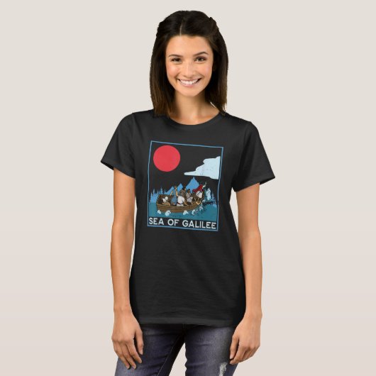Galilee seas storms religious Christians Christian Tシャツ (正面フル)