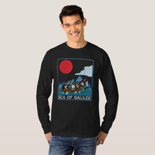Galilee seas storms religious Christians Christian Tシャツ (正面フル)