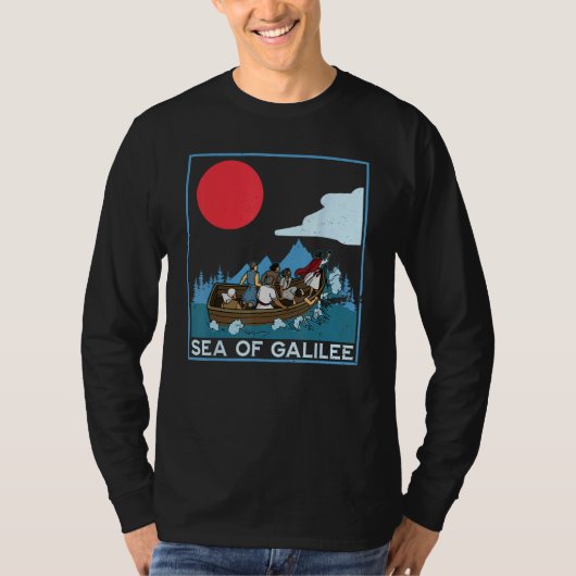 Galilee seas storms religious Christians Christian Tシャツ (正面)