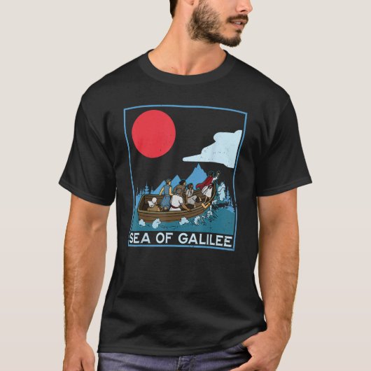 Galilee seas storms religious Christians Christian Tシャツ (正面)