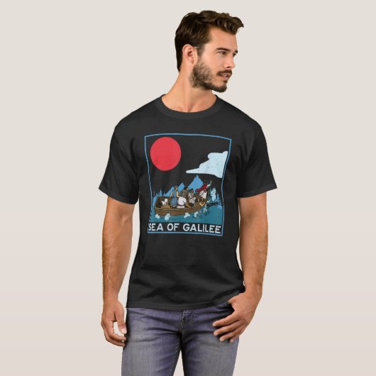 Galilee seas storms religious Christians Christian Tシャツ (正面フル)