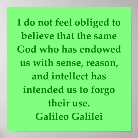 Galileo quote ポスター (正面)