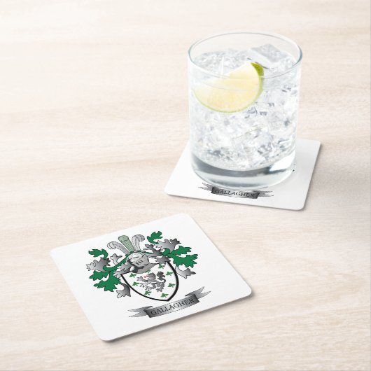 Gallagherの紋章付き外衣 スクエアペーパーコースター (インサイチュ)