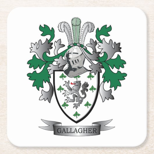 Gallagherの紋章付き外衣 スクエアペーパーコースター (正面)