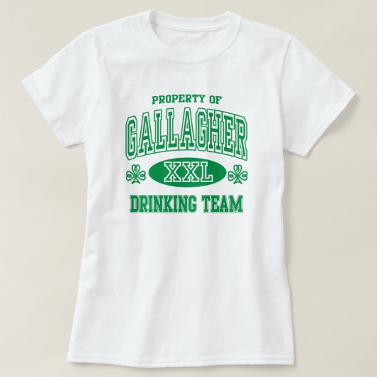 Gallagher家族のアイルランドの飲むチーム Tシャツ (デザイン正面)