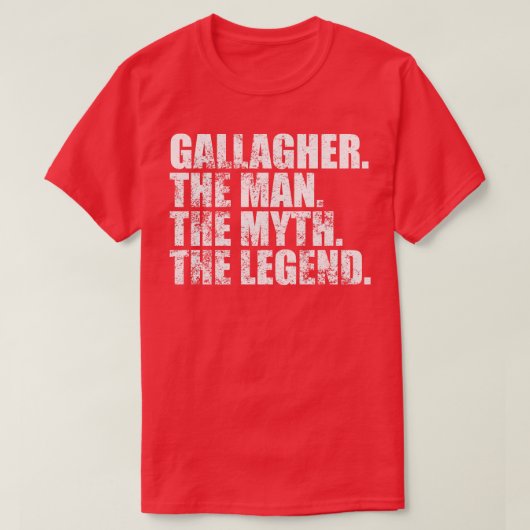 GallagherGallagherファミリー名Gallagher姓 Tシャツ (デザイン正面)