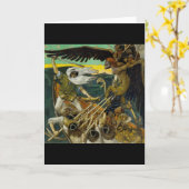 Gallen-Kallelaの"防衛"挨拶状 カード (黄色い花)