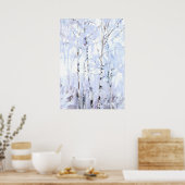 Gallen-Kallela - Frosty Birch Trees, fine art ポスター (キッチン)