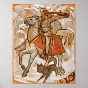 Gallen-Kallela - Kullervo Rides To War Sketch ポスター