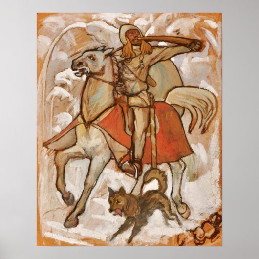 Gallen-Kallela - Kullervo Rides To War Sketch ポスター (正面)