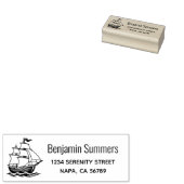 Galleon Wooden Sailing Ship Return Address ラバースタンプ (押印)