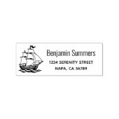 Galleon Wooden Sailing Ship Return Address ラバースタンプ (インプリント)