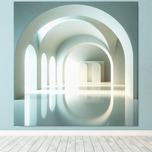 Gallery with Arched Light Field キャンバスプリント (インサイチュ (ウッドフロア))