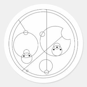 Gallifreyan I愛ステッカー ラウンドシール