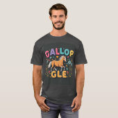 Gallop Glee:スタイリッシュ動物愛好家用Tシャツ Tシャツ (正面フル)
