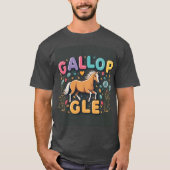 Gallop Glee:スタイリッシュ動物愛好家用Tシャツ Tシャツ (正面)