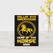 Gallop Into Greatness Year Of The Horse 2026 New Y カード (黄色い花)