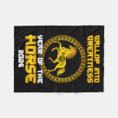 Gallop Into Greatness Year Of The Horse 2026 New Y フリースブランケット (正面(横))