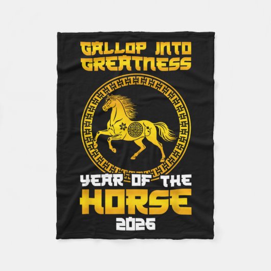 Gallop Into Greatness Year Of The Horse 2026 New Y フリースブランケット (正面)
