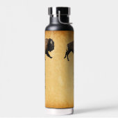 Galloping Bison On Old Paper ウォーターボトル (左面)