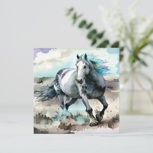 Galloping Draught Horse Watercolour  招待状 (スタンド正面)