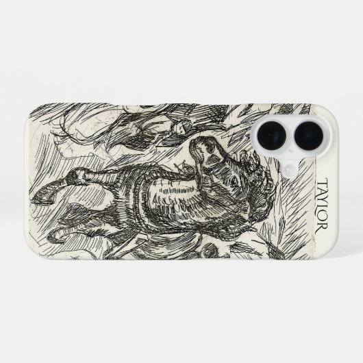 Galloping Horse – Edvard Munch Personalized iPhone 16ケース (裏面横)