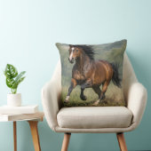 Galloping Horse Throw Pillow – Realistic Equestria クッション (椅子)