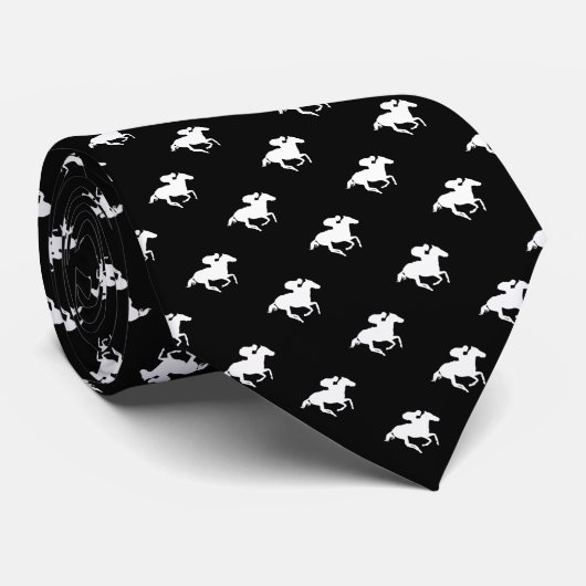 Galloping Horseman Pattern | Black Derby ネクタイ (ロール)