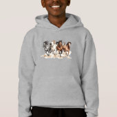 Galloping Horses Kids Sweatshirt (正面)