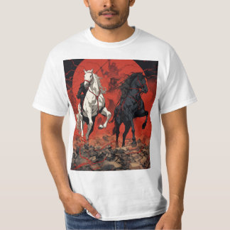 : Galloping Joy：モーションTシャツの漫画の馬 Tシャツ