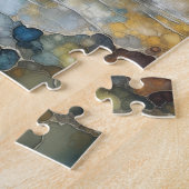 Galloping Wild Horses Alcohol Ink Art ジグソーパズル (側面)