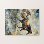 Galloping Wild Horses Alcohol Ink Art ジグソーパズル (横)