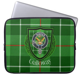 Galloway Scottish Clan Tartan and Crest  ラップトップスリーブ