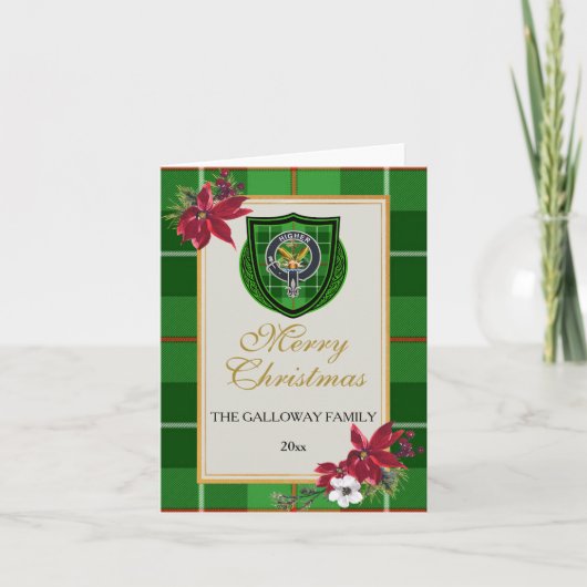 Galloway Scottish Clan Tartan & Crest カード (正面)