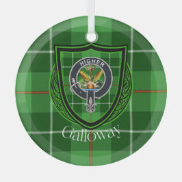 Galloway Scottish Clan Tartan & Crest ガラスオーナメント