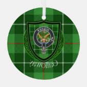 Galloway Scottish Clan Tartan & Crest ガラスオーナメント (裏面)