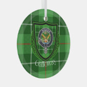 Galloway Scottish Clan Tartan & Crest ガラスオーナメント (正面右)