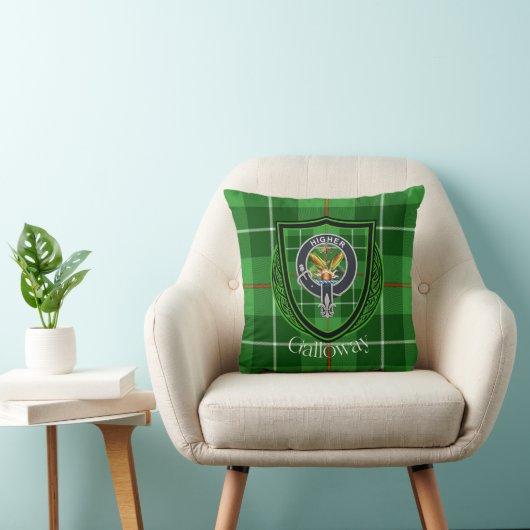 Galloway Scottish Clan Tartan & Crest クッション (椅子)