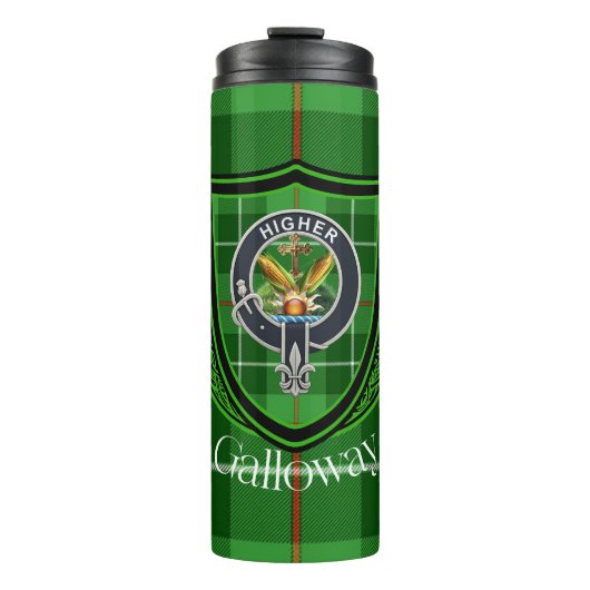 Galloway Scottish Clan Tartan & Crest タンブラー (正面)