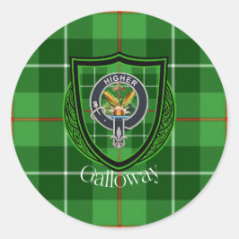 Galloway Scottish Clan Tartan & Crest ラウンドシール