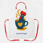 Galo de Barcelos Apron – Portuguese Rooster Pop Ar エプロン (正面)