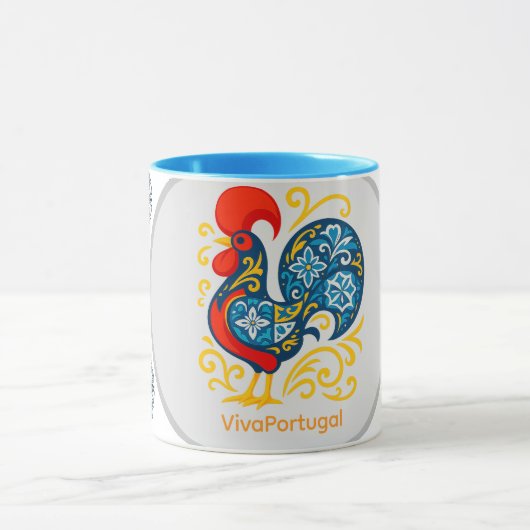 Galo de Barcelos Mug – Portuguese Rooster Azulejo マグカップ (中央)