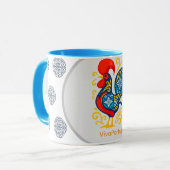 Galo de Barcelos Mug – Portuguese Rooster Azulejo マグカップ (正面左)