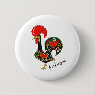 Galo de Barcelos Portugueseのオンドリ 缶バッジ
