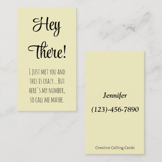 Galsこおもしろいこに私のナンバーコール多分デートすること コーリングカード (正面/裏面)