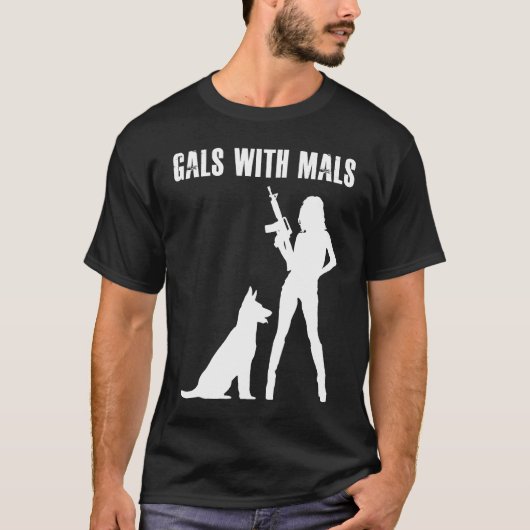 Gals With Mals  Belgian Malinois   For Women Tシャツ (正面)