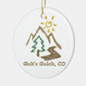 Galtの渓谷のコロラド州の地図書によってすくめられる木のオーナメント セラミックオーナメント (左)