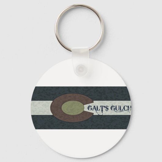 Galt's Gulch – 赤と青の組み合わせデザイン キーホルダー (正面)